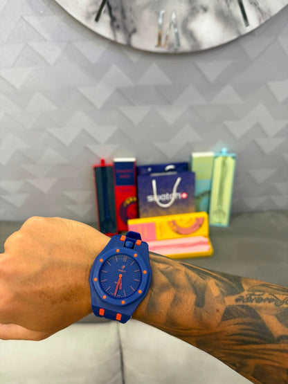 AP X Swatch — Blu / Arancio
